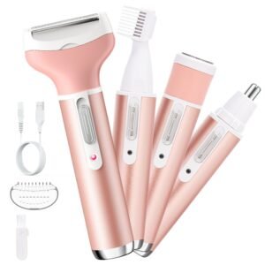 Women Electric Shaver Rechargeable Razor for Women 4 in 1 Waterproof Painless Epilator