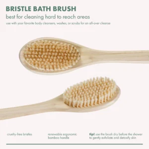 Bath Bristle Brush, for Cleansing & Exfoliating, Brown, 1 Count