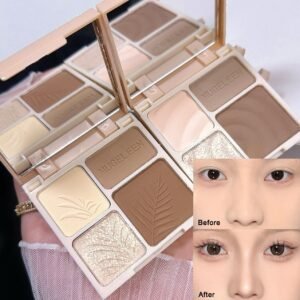 4 Colors Facial Highlighter Makeup Palette 3D Nose Shadow Cosmetics Matte Face