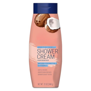 Sensitive Shower Cream Hair Remover with Natural Coconut Oil and Vitamin E