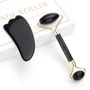 Black Roller and Gua Sha Spa Set