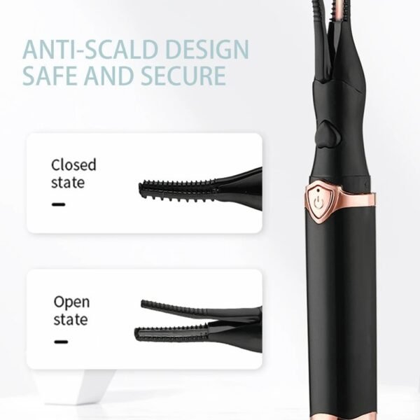 Small Electric Heated Eyelash Curler - Multipurpose Styling Clip - Image 3